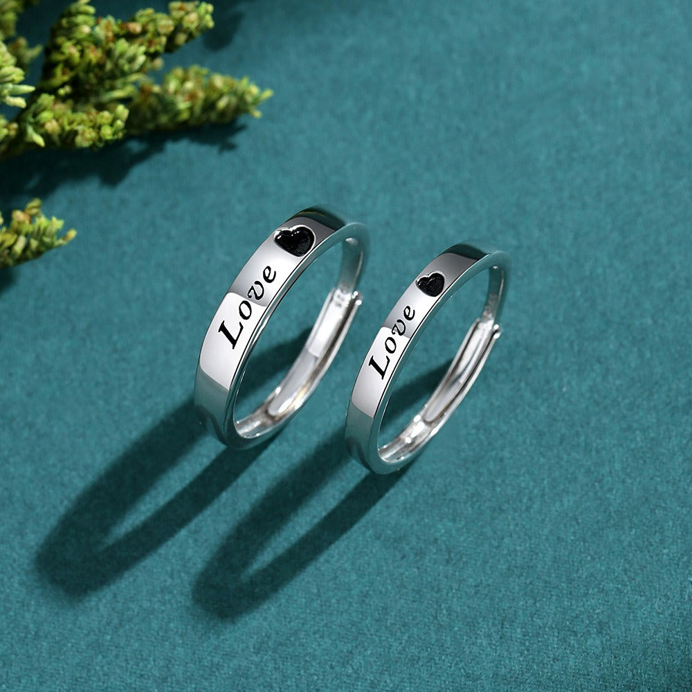 S925 sterling silver LOVE couple ring