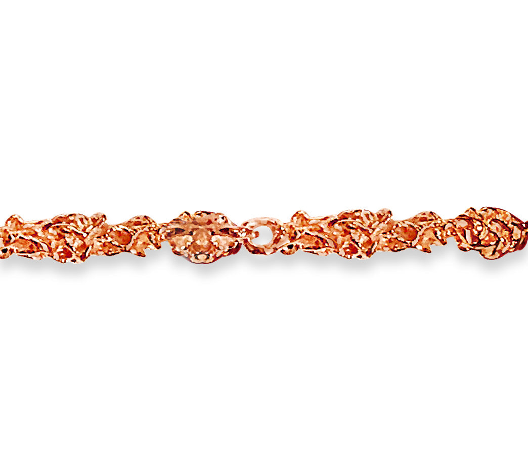 Nugget Solid White/Yellow/Rose Gold Handmade Necklace , 5mm, 16-30 Inch