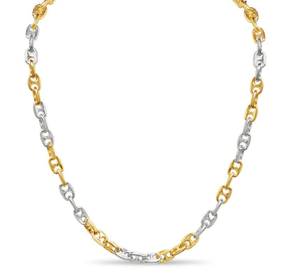Anchor Mariner Solid White/Yellow/Rose Gold Handmade Necklace , 8mm, 16-30 Inch