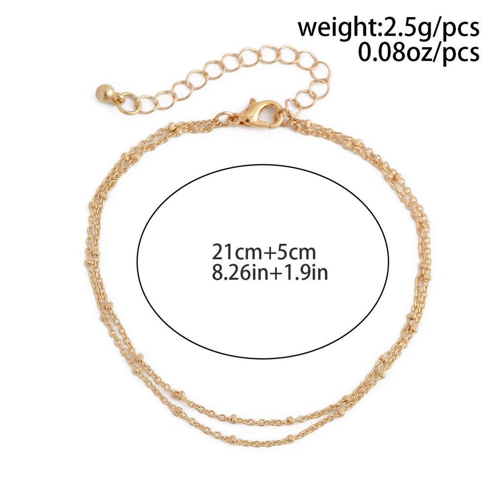 Star-Shaped Butterfly Chain Imitation Pearl Anklet