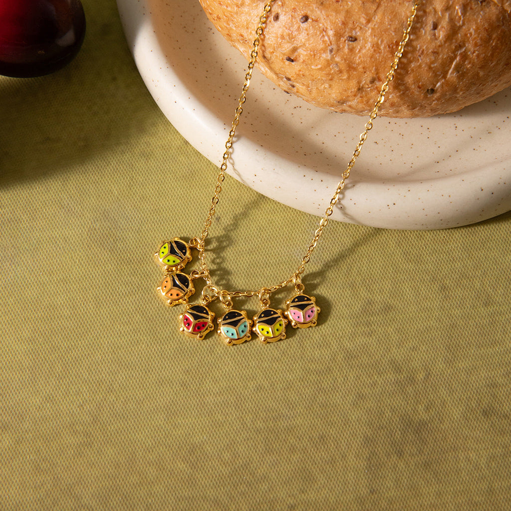 18K Gold Stainless Steel Ladybug Necklace