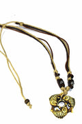 Boho Tribal Fish Necklace Trio Wooden Beads Carved Pendant