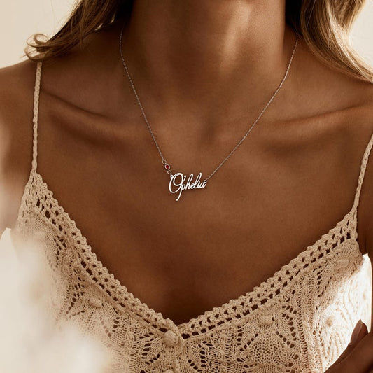 Personalized Cursive Name & Birthstone Necklace