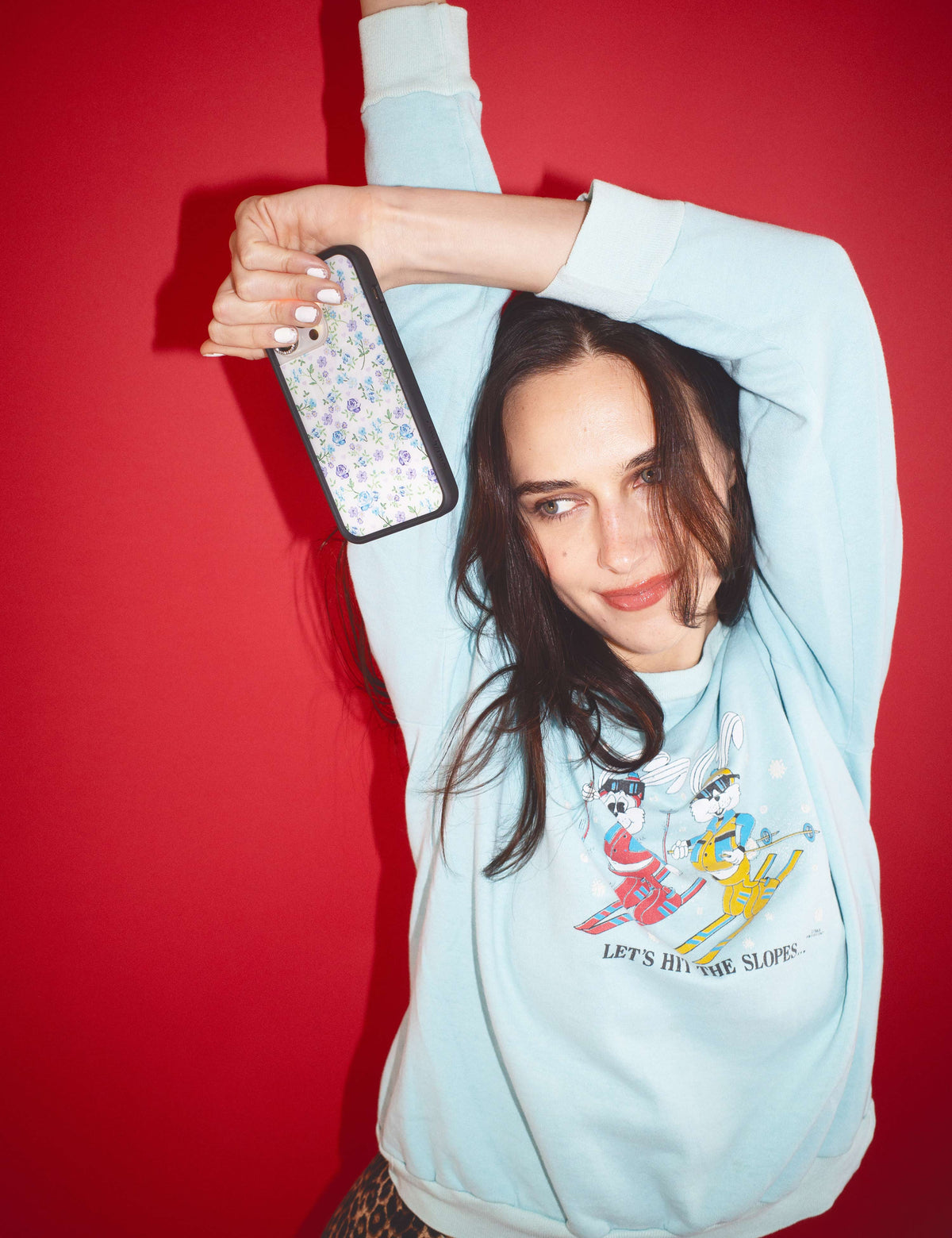 Lilac and Blue Floral iPhone Case