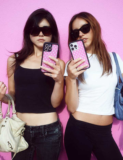 Polka Dot | Pink and White iPhone Case