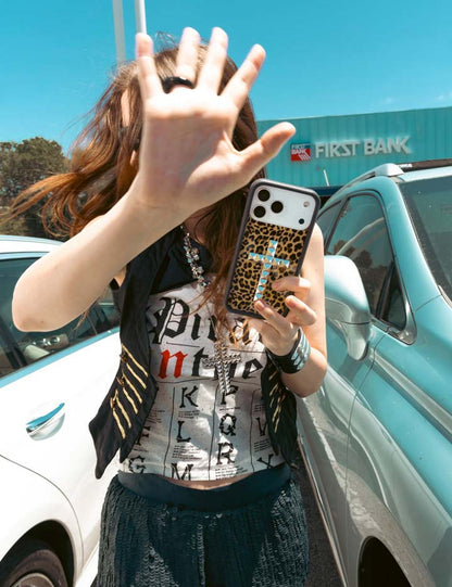 Stud Cross Meow iPhone Case