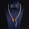 S925 Silver Curved Snake Necklace with Zirconia and Diamonds