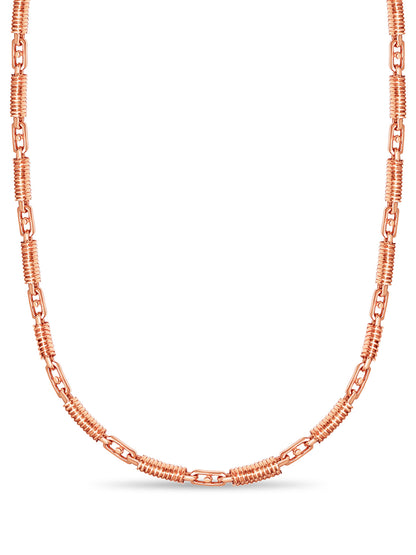 Spiral Tube Solid White/Yellow/Rose Gold Handmade Necklace , 8mm, 16-30 Inch