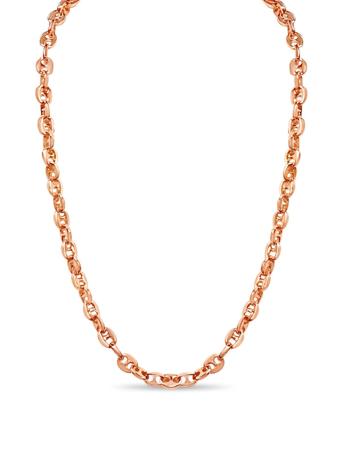 Anchor Mariner Solid White/Yellow/Rose Gold Handmade Necklace , 9mm, 16-30 Inch