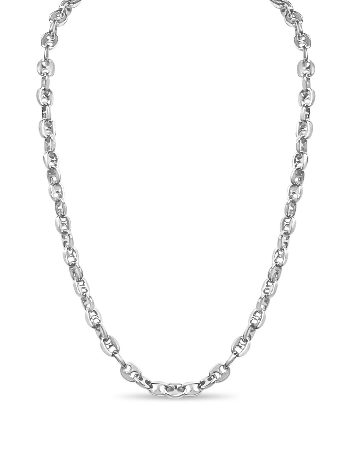 Anchor Mariner Solid White/Yellow/Rose Gold Handmade Necklace , 9mm, 16-30 Inch