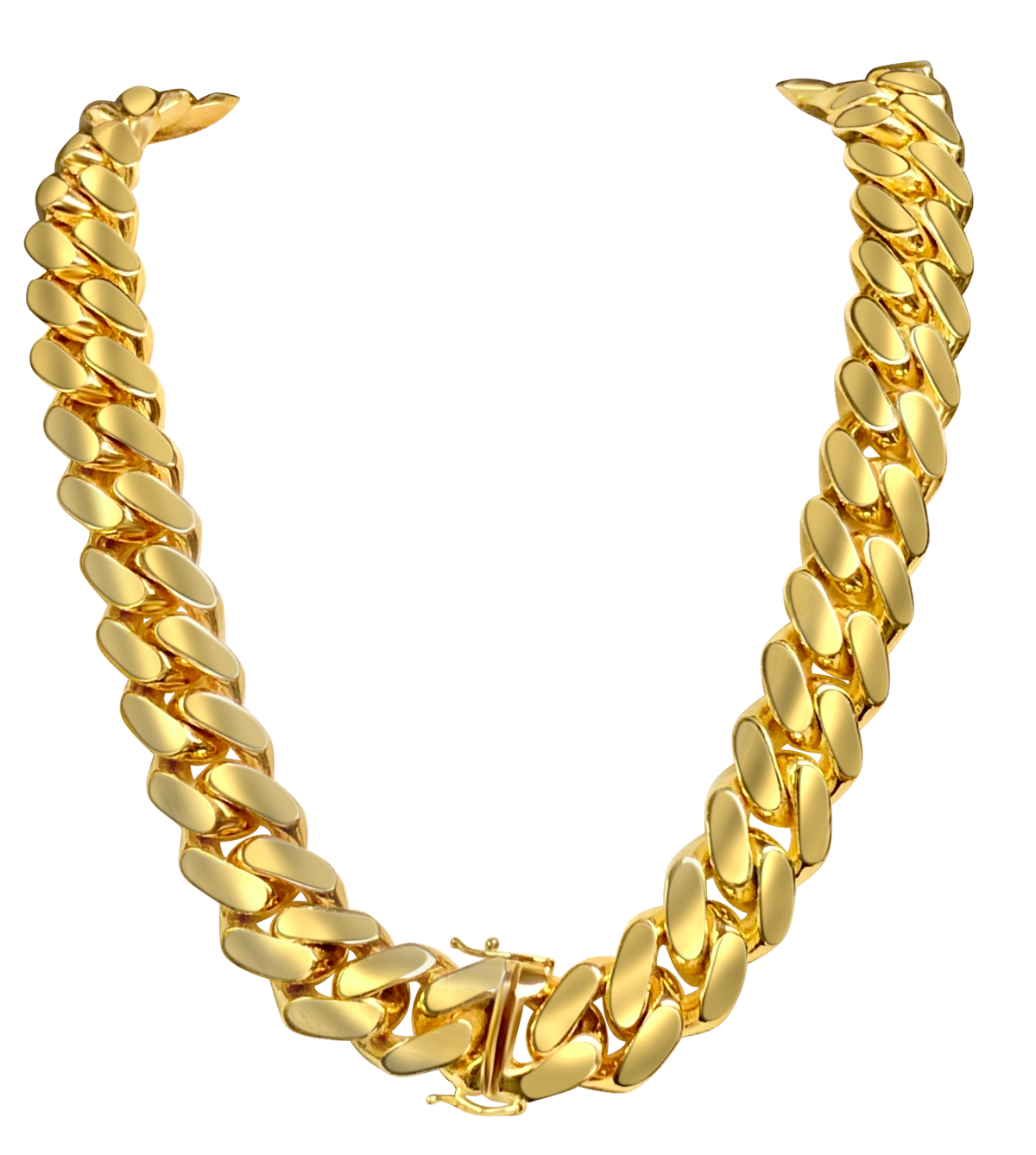 Miami Cuban Solid White/Yellow/Rose Gold Handmade Necklace , 18mm, 16-30 Inch