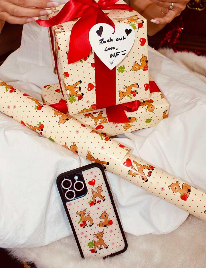 Oh Deer and Red Gingham Hearts Gift Wrap - 2 Pack