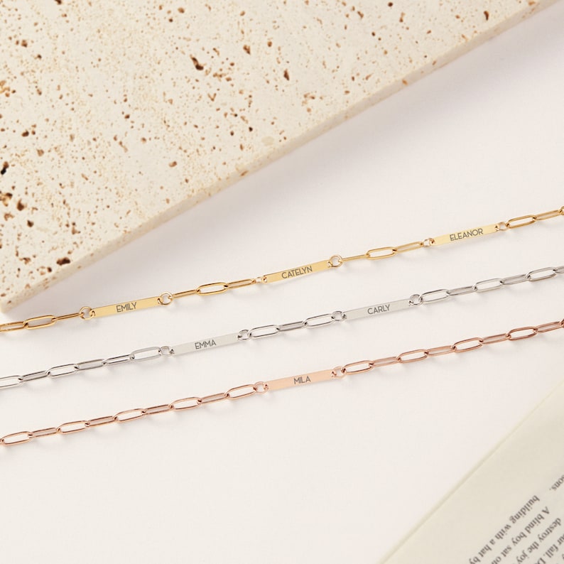 Personalized Paper Clip Chain Name Necklace