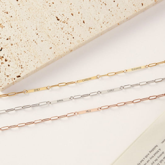 Personalized Paper Clip Chain Name Necklace