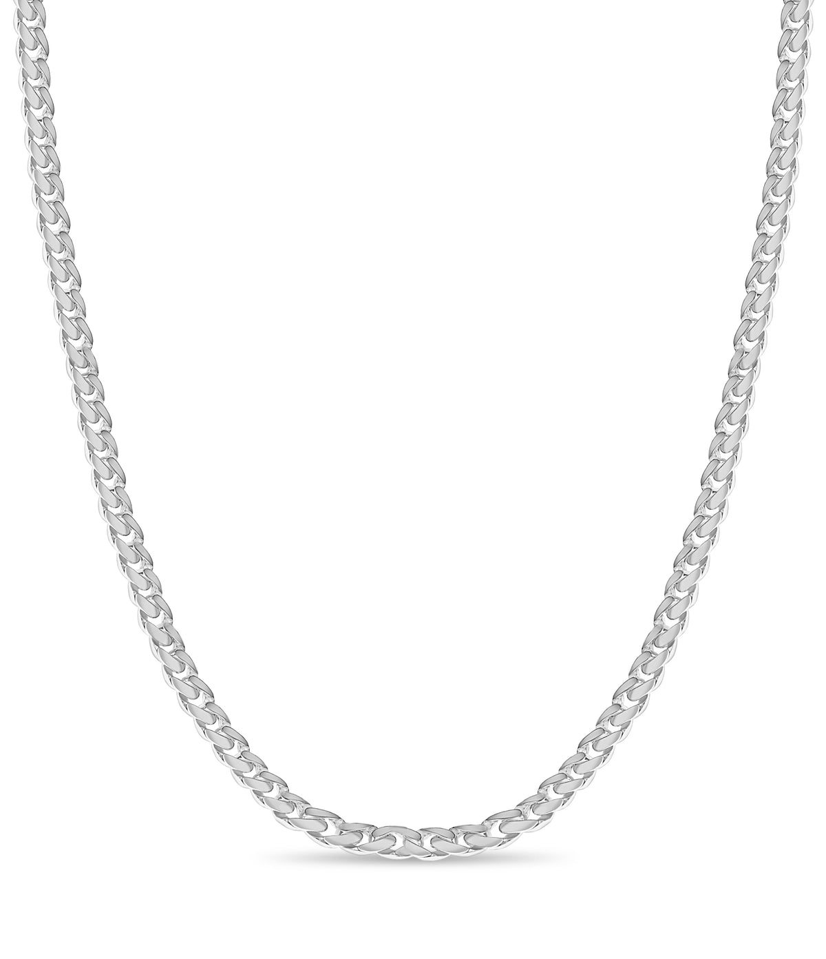 Curb Solid White/Yellow/Rose Gold Handmade Necklace , 11mm, 16-30 Inch