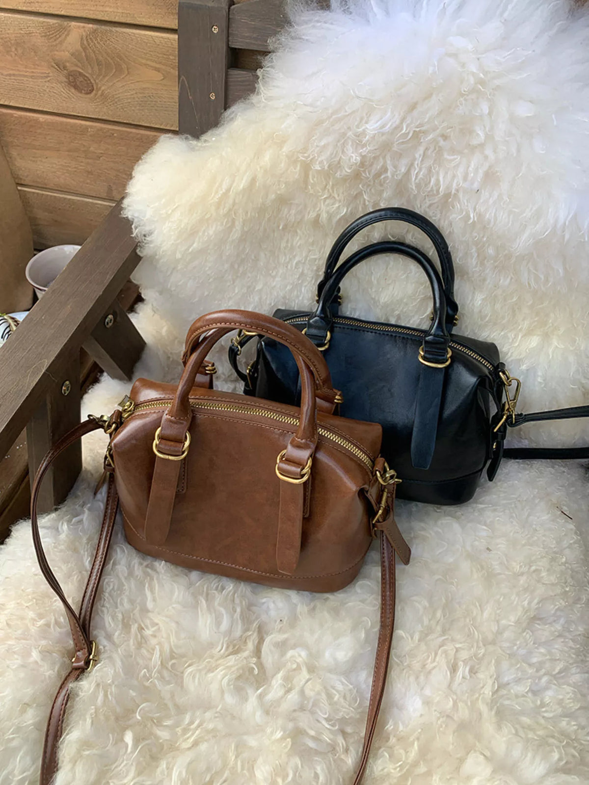 Vintage Leather Crossbody Bag