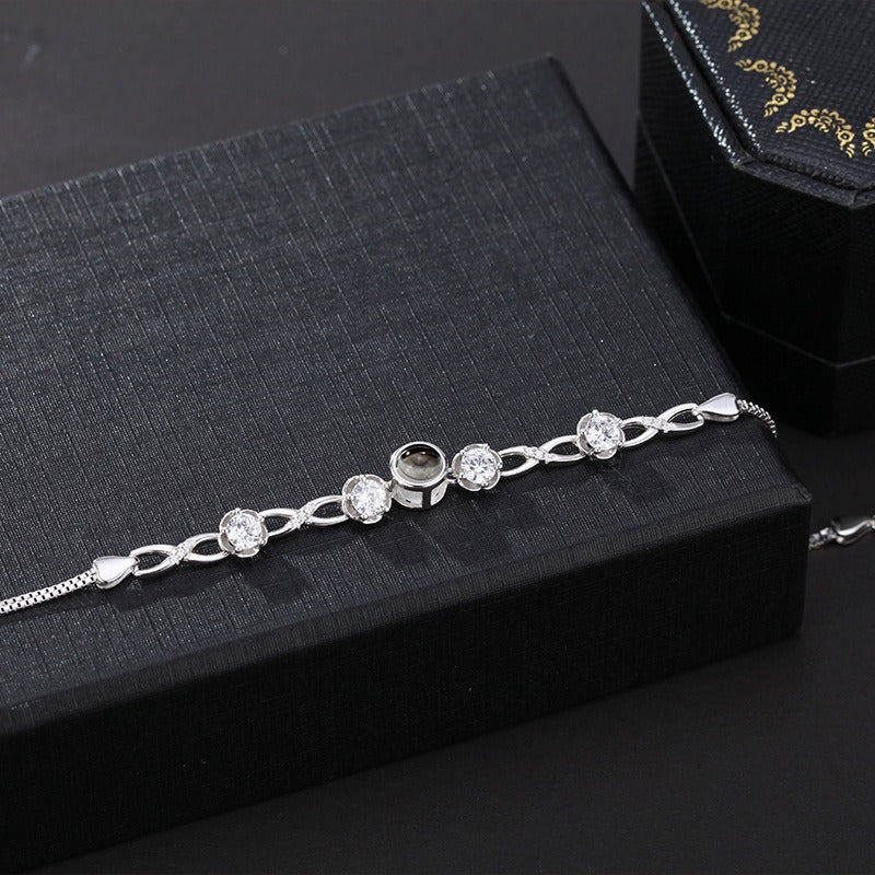 Customized Infinity Symbol Photo Projection Bracelet