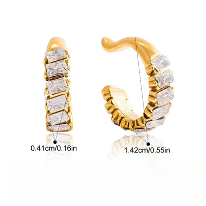 Light luxury, high-end zircon earrings
