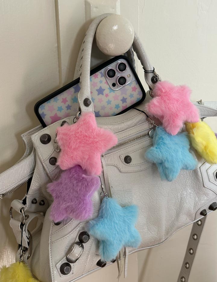 Fluffy Star Charm | Blue