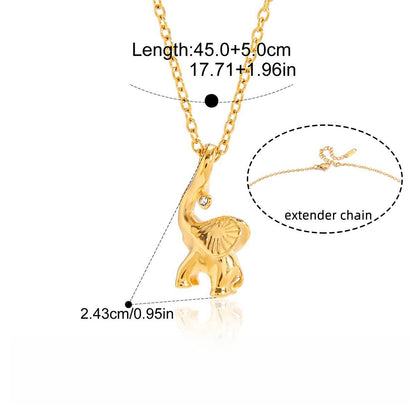 18k gold-plated titanium steel necklace with rhinestones