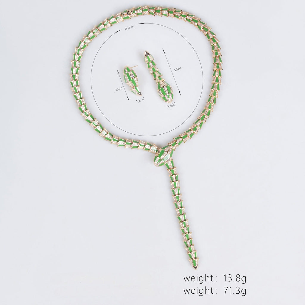 S925 Silver Snake-Shaped Enamel Necklace