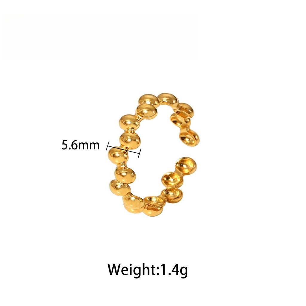 18K gold light luxury titanium steel ring