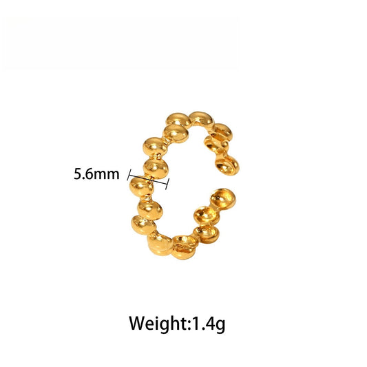 18K gold light luxury titanium steel ring