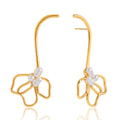 18K gold lightweight luxury high-end flower and pearl stud earrings