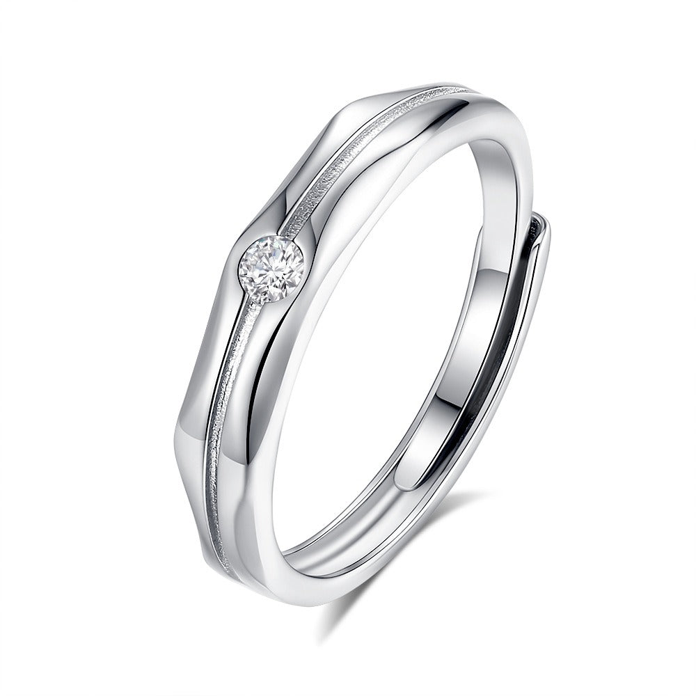 S925 sterling silver couple engagement ring