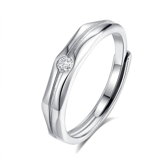 S925 sterling silver couple engagement ring
