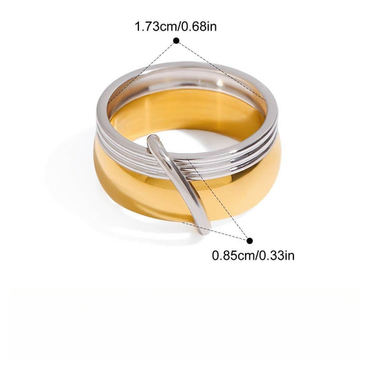 18Gold Pendant Titanium Steel Ring