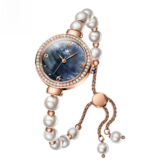 Women's Faux Pearl Bracelet Quartz Watch