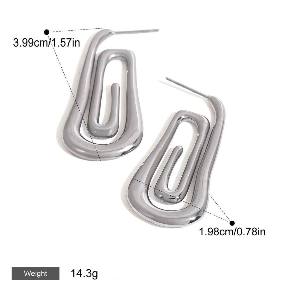 Threaded and hollow design, simple and elegant earrings