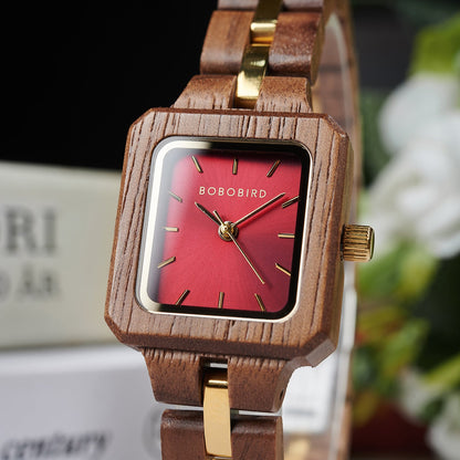 Wooden Wooden Watch Womens Three-Color Quartz Watch