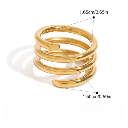 18K gold and titanium steel stacking ring