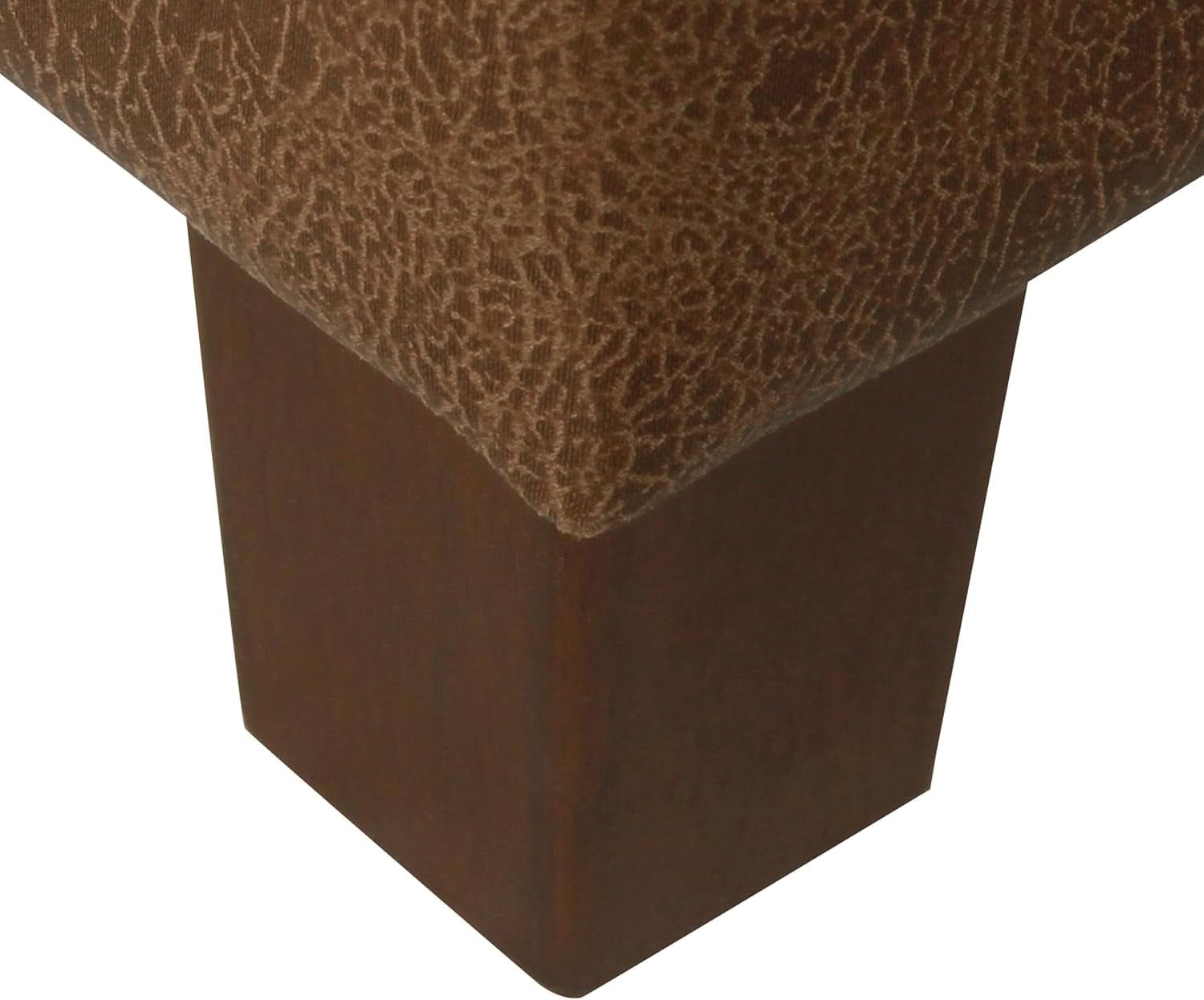 Small Distressed Brown Faux Leather Storage Ottoman