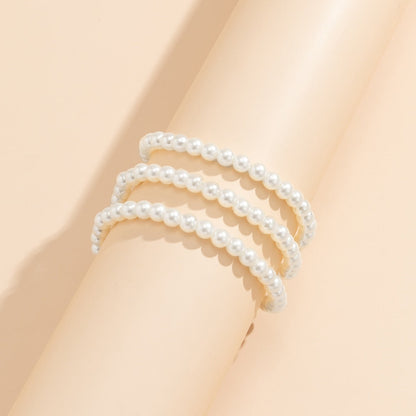 Temperament Imitation Pearl Beaded Tassel Anklet