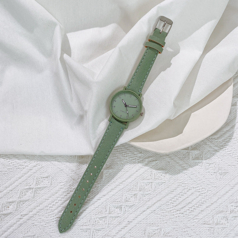 Retro Dial With Numeral Markings, Leather Strap And A Fresh Minimalist Style For Women