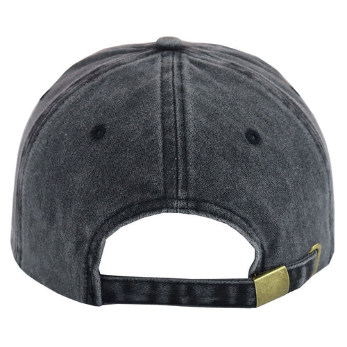 "Thankful Pumpkin" Embroidered Baseball Cap – Vintage Washed Black Hat