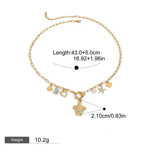 18K gold heart shape with "MOM" design exquisite and dazzling necklace