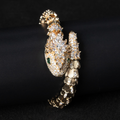 18K Gold Snake and Marcasite Bracelet