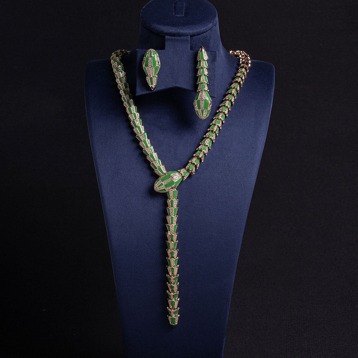 S925 Silver Snake-Shaped Enamel Necklace