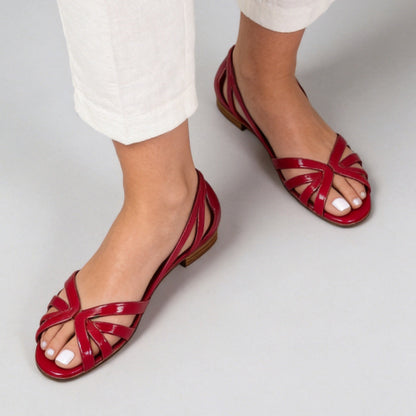 Braided Multi-Strap Flat Sandals | Peep Toe Hollow-Out | French Style