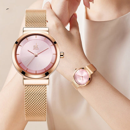 Sophisticated Quartz Watch, Minimalist And Elegant Womens Timepiece
