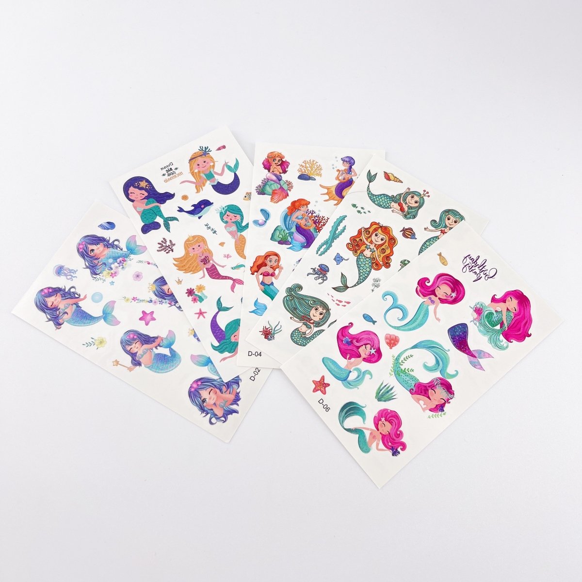 Mermaid Tattoos for Kids – 10 Sheets Party Favor Body Stickers