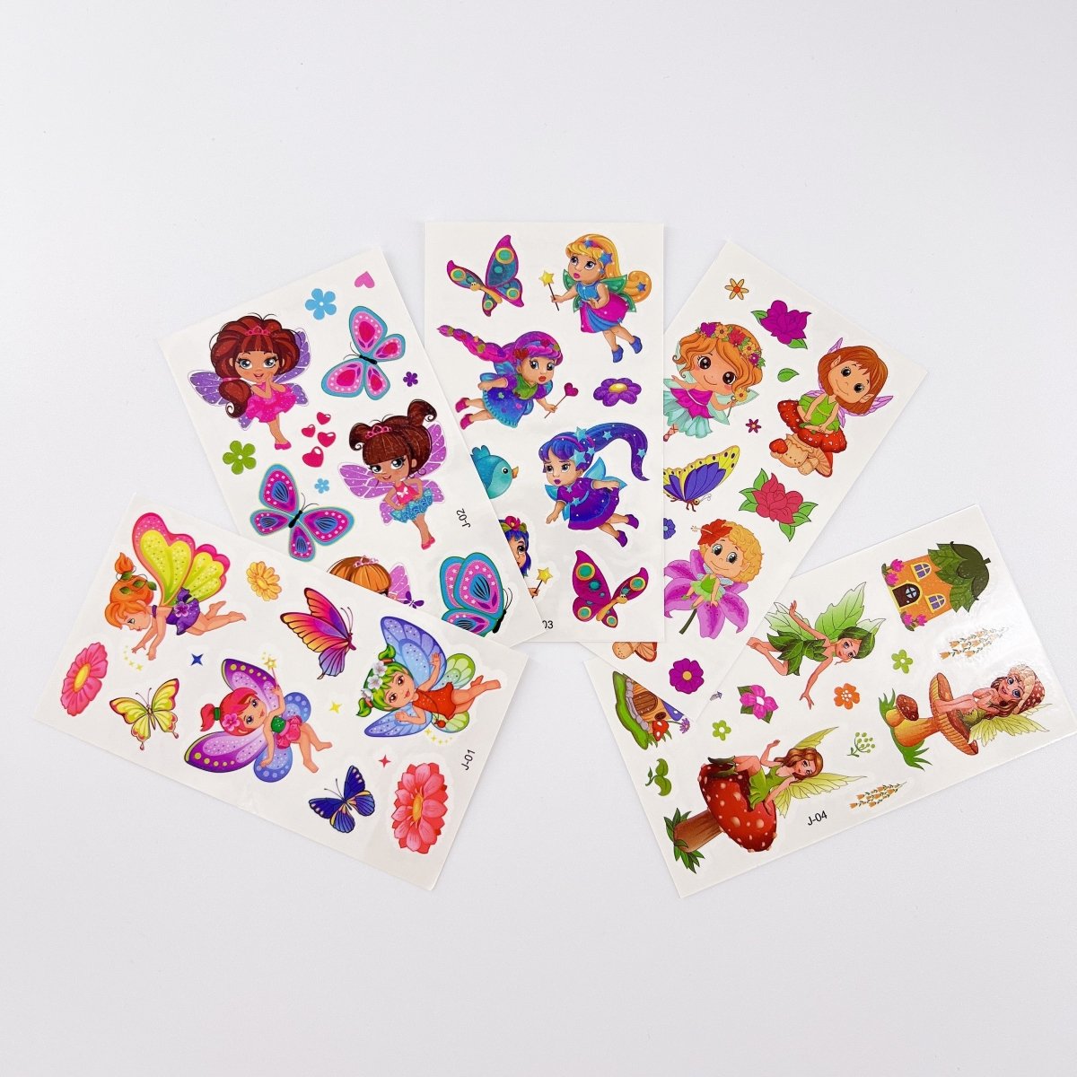 10 Fairy Tattoo Sheets – Non-Toxic Waterproof Kids Party Tattoos