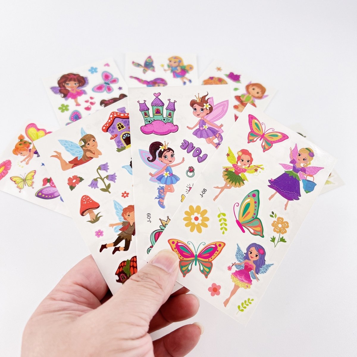 10 Fairy Tattoo Sheets – Non-Toxic Waterproof Kids Party Tattoos