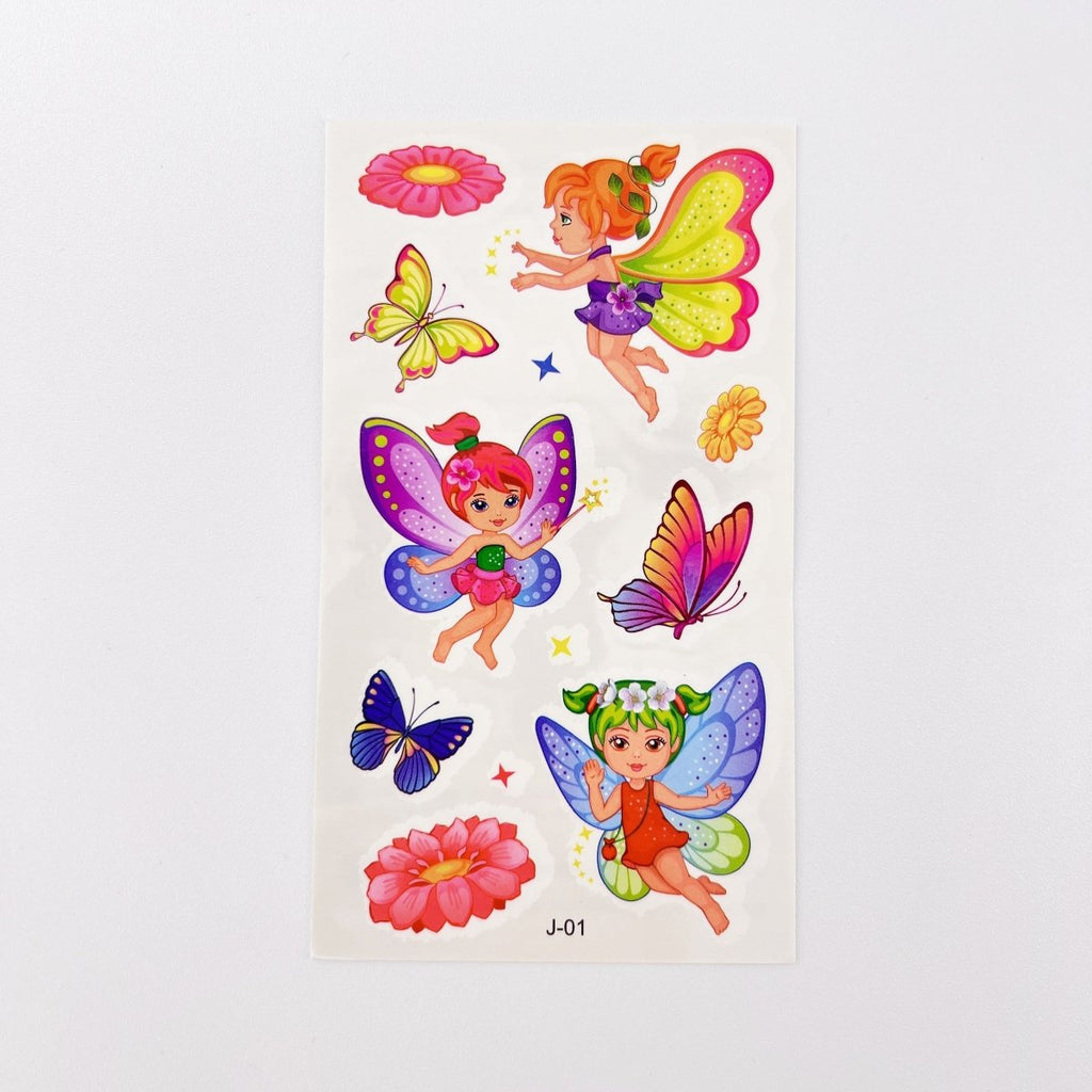 10 Fairy Tattoo Sheets – Non-Toxic Waterproof Kids Party Tattoos