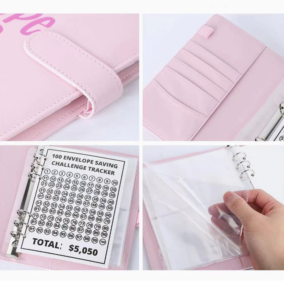100 Envelope Challenge Binder – Budget Organizer for Cash Saving