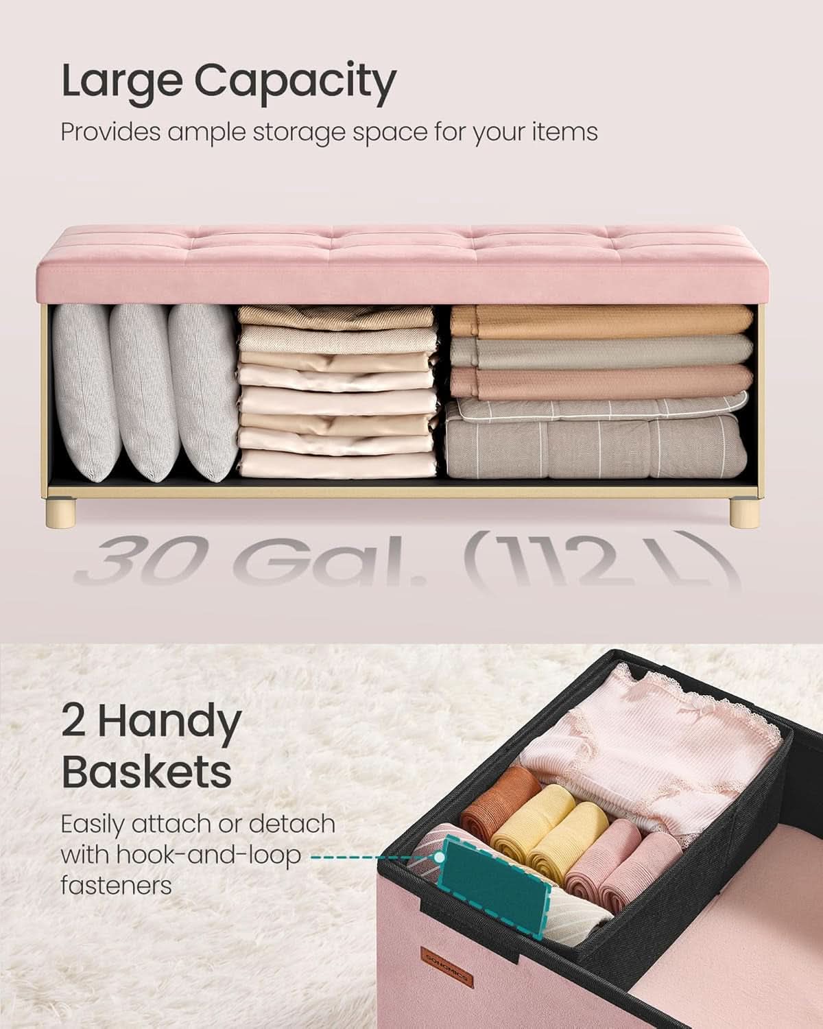 Jelly Pink Velvet Extra Large Storage Ottoman Chest